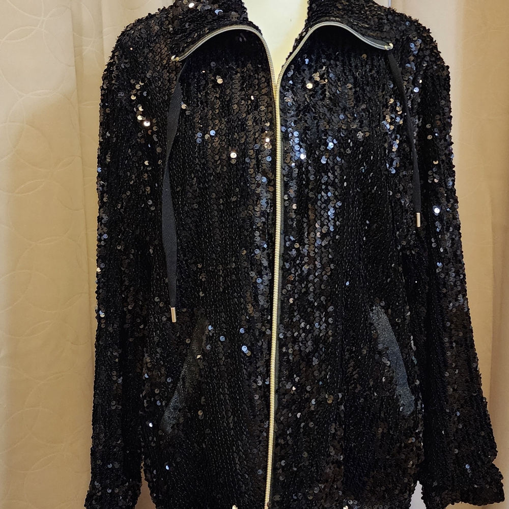 Ruby Rd. Black Sequin Jacket - image 1